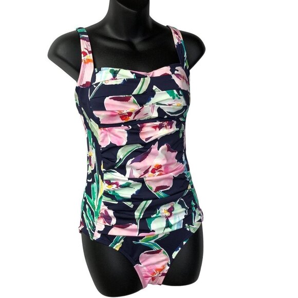 LIZ CLAIRBORNE FLORAL ONE PIECE SWIM SUIT size 6 NEW WITH‎ TAG - Picture 1 of 6